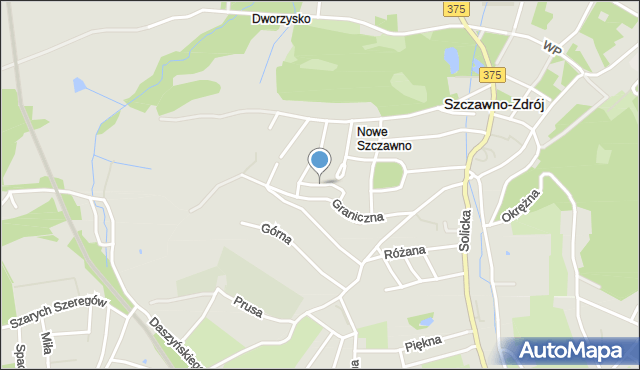 Szczawno-Zdrój, Magnoliowa, mapa Szczawno-Zdrój