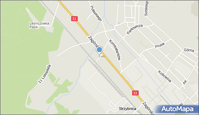 Tarnowskie Góry, Majakowskiego Włodzimierza, mapa Tarnowskie Góry