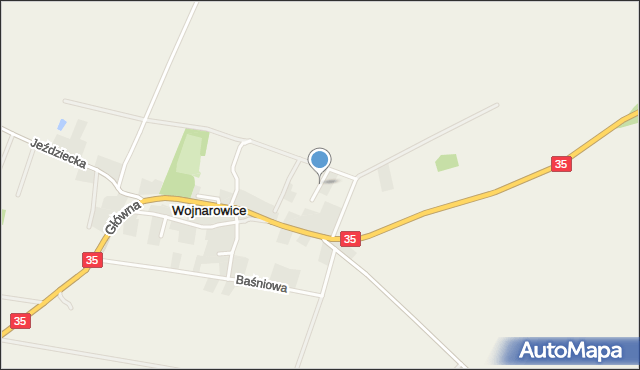 Wojnarowice, Malinowa, mapa Wojnarowice