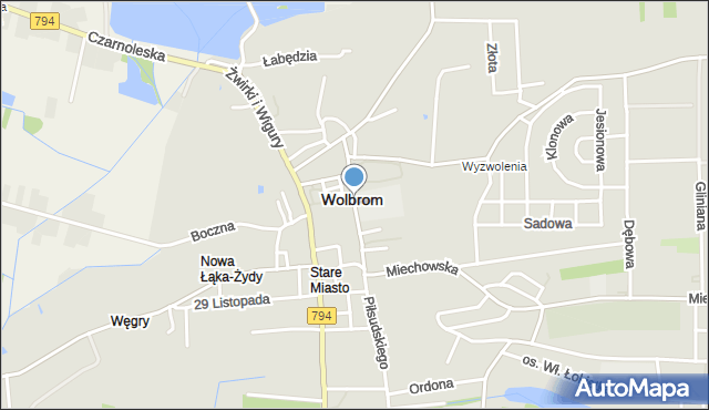 Wolbrom, Mariacka, mapa Wolbrom