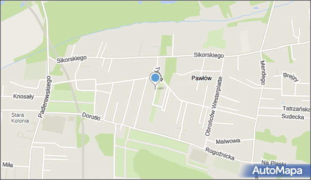 Zabrze, Malinowa, mapa Zabrza