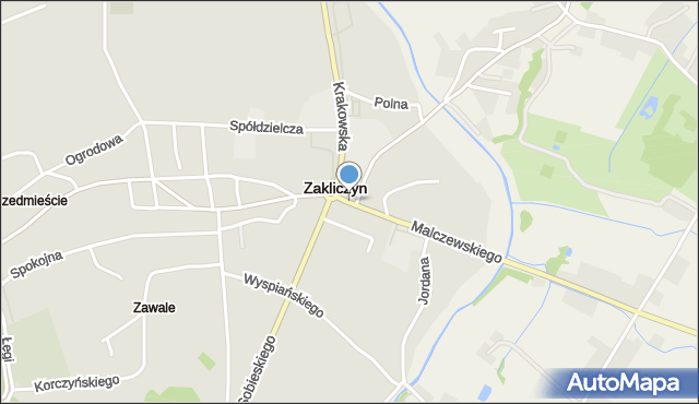 Zakliczyn powiat tarnowski, Malczewskiego Jacka, mapa Zakliczyn powiat tarnowski