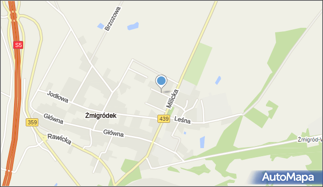 Żmigródek, Malinowa, mapa Żmigródek