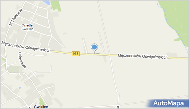 Ćwiklice, Męczenników Oświęcimskich, mapa Ćwiklice