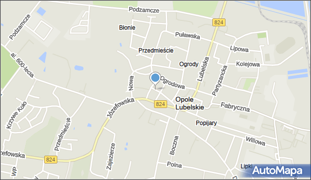 Opole Lubelskie, Męczenników Getta, mapa Opole Lubelskie