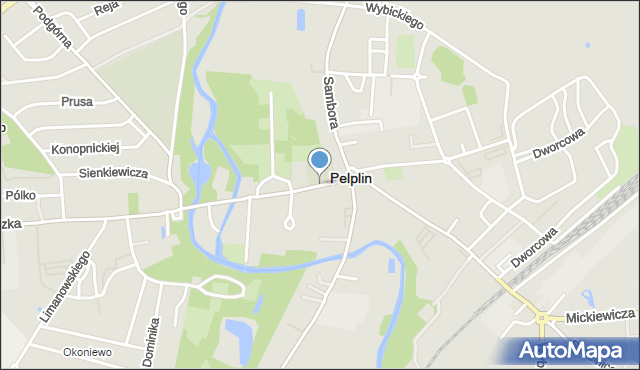 Pelplin, Mestwina, mapa Pelplin