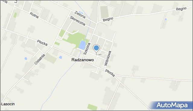 Radzanowo, Medyczna, mapa Radzanowo