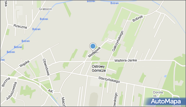 Sosnowiec, Metalowa, mapa Sosnowca