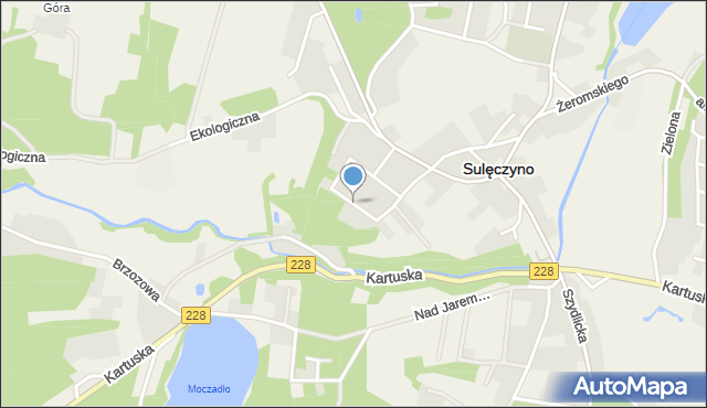 Sulęczyno, Mestwina, mapa Sulęczyno