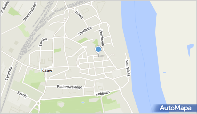 Tczew, Mestwina, mapa Tczew