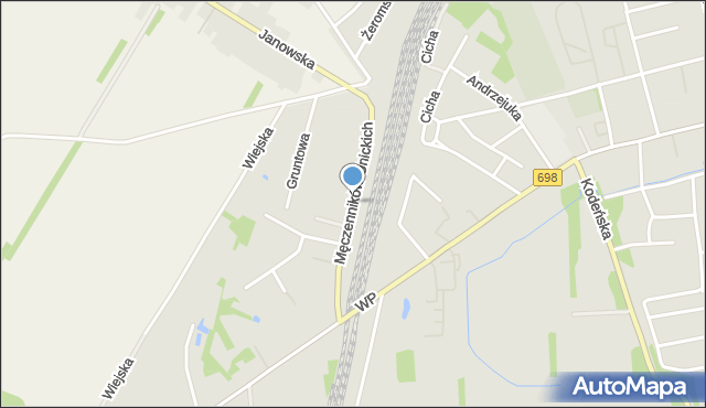 Terespol powiat bialski, Męczenników Unickich, mapa Terespol powiat bialski