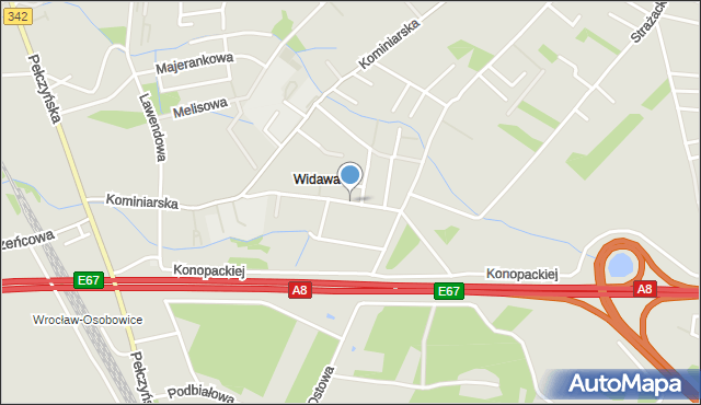Wrocław, Meliorancka, mapa Wrocławia