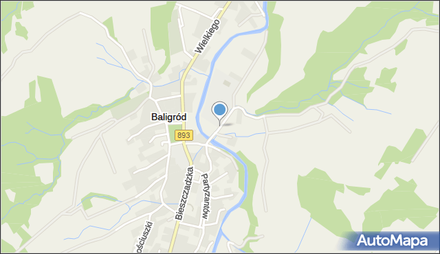 Baligród, Mickiewicza Adama, mapa Baligród