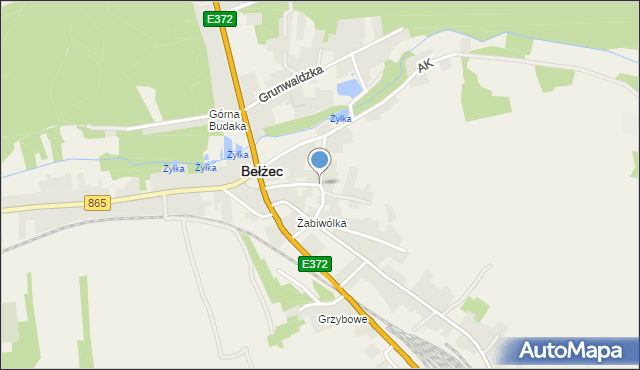 Bełżec, Mickiewicza Adama, mapa Bełżec