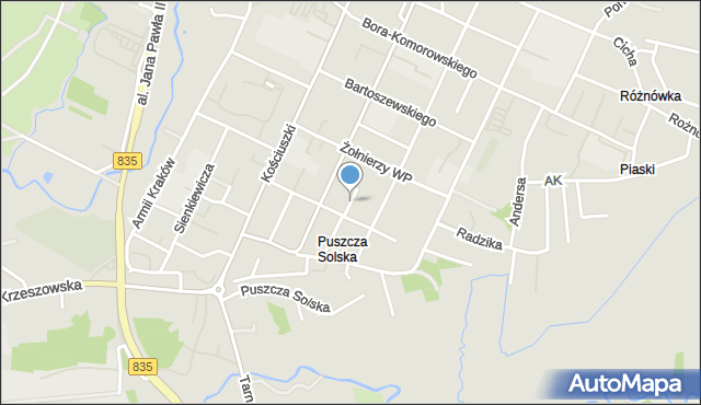 Biłgoraj, Miklińskiego Franciszka Maksymiliana, mapa Biłgoraj