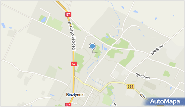 Bisztynek, Miarki Karola, mapa Bisztynek