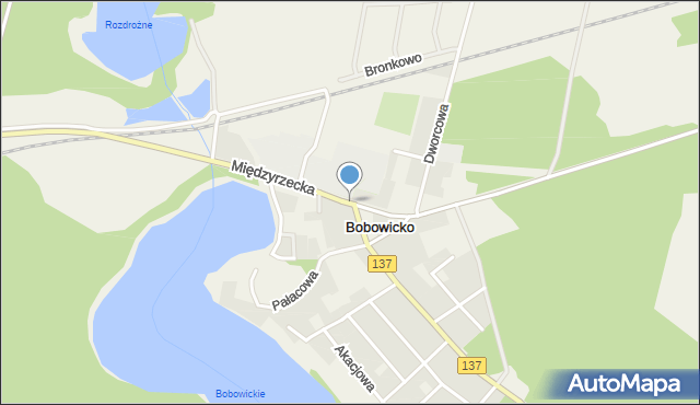 Bobowicko, Międzyrzecka, mapa Bobowicko