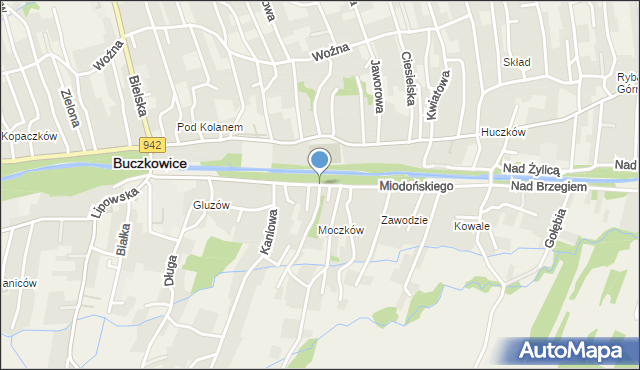 Buczkowice, Miodońskiego Franciszka, mapa Buczkowice