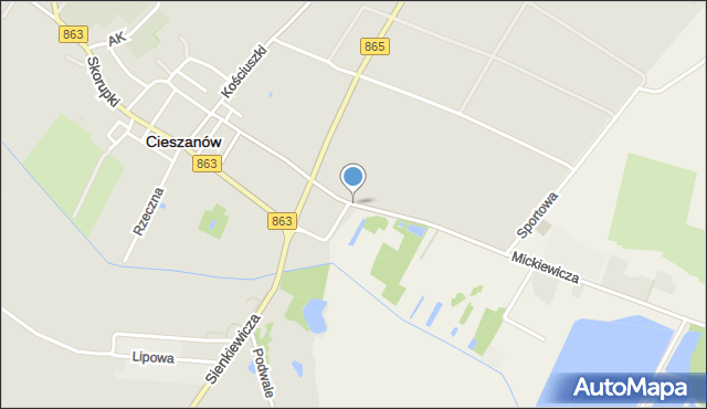 Cieszanów, Mickiewicza Adama, mapa Cieszanów