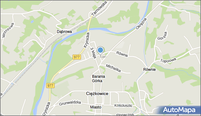 Ciężkowice powiat tarnowski, Miodowa, mapa Ciężkowice powiat tarnowski