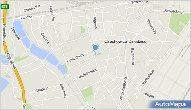 Czechowice-Dziedzice, Mickiewicza Adama, mapa Czechowic-Dziedzic