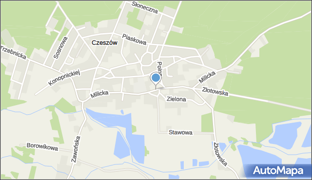 Czeszów, Milicka, mapa Czeszów