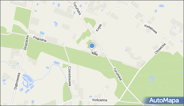 Dąbrowa Chełmińska, Miła, mapa Dąbrowa Chełmińska