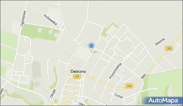 Debrzno, Miła, mapa Debrzno