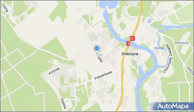 Dobrzyca gmina Szydłowo, Miła, mapa Dobrzyca gmina Szydłowo