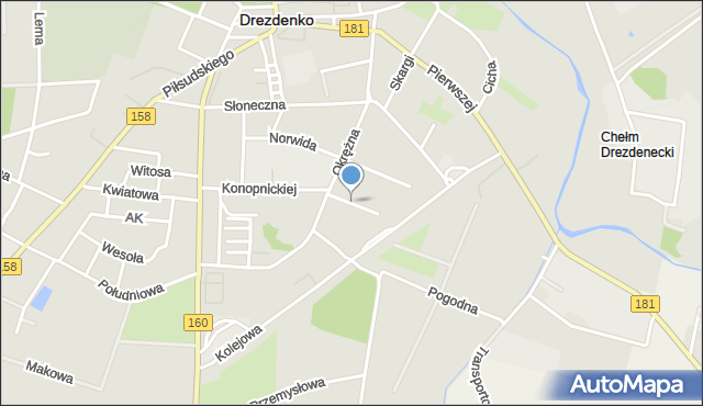 Drezdenko, Miodowa, mapa Drezdenko