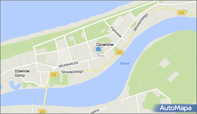 Dziwnów, Mickiewicza Adama, mapa Dziwnów