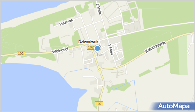 Dziwnówek, Mickiewicza Adama, mapa Dziwnówek