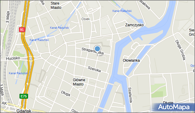 Gdańsk, Minogi, mapa Gdańska