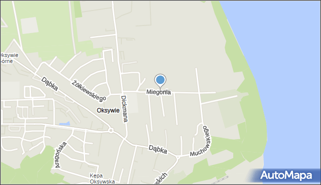 Gdynia, Miegonia Władysława, bł. ks. kmdr. ppor, mapa Gdyni
