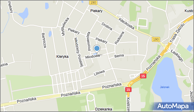 Gniezno, Miodowa, mapa Gniezna