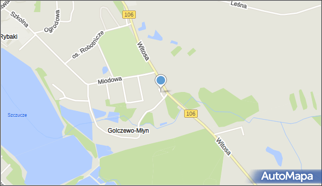 Golczewo powiat kamieński, Miła, mapa Golczewo powiat kamieński