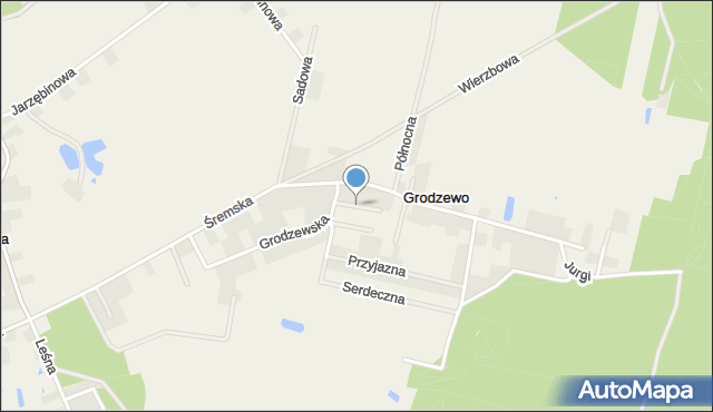 Grodzewo, Miła, mapa Grodzewo