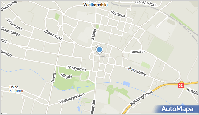 Grodzisk Wielkopolski, Mickiewicza Adama, mapa Grodzisk Wielkopolski