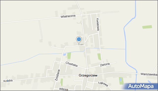 Grzegorzew, Miodowa, mapa Grzegorzew