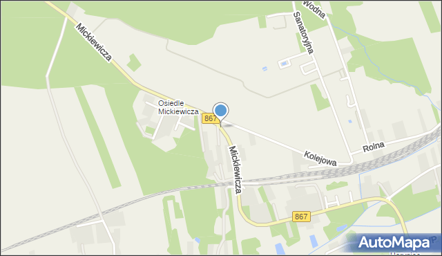 Horyniec-Zdrój, Mickiewicza Adama, mapa Horyniec-Zdrój