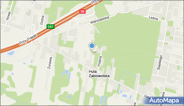 Huta Żabiowolska, Migdałowa, mapa Huta Żabiowolska