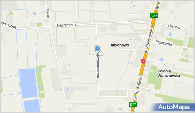 Jabłonowo gmina Lesznowola, Międzynarodowa, mapa Jabłonowo gmina Lesznowola