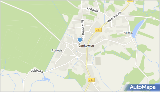 Jankowice gmina Babice, Mieszka I, mapa Jankowice gmina Babice