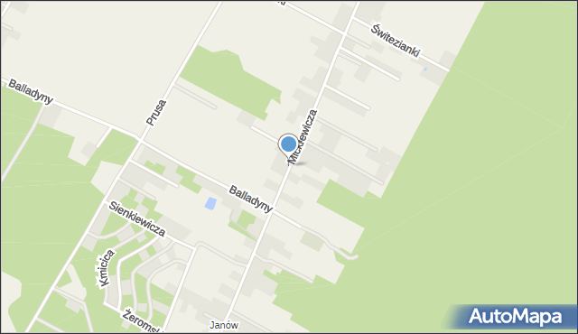 Janów gmina Chełm, Mickiewicza Adama, mapa Janów gmina Chełm