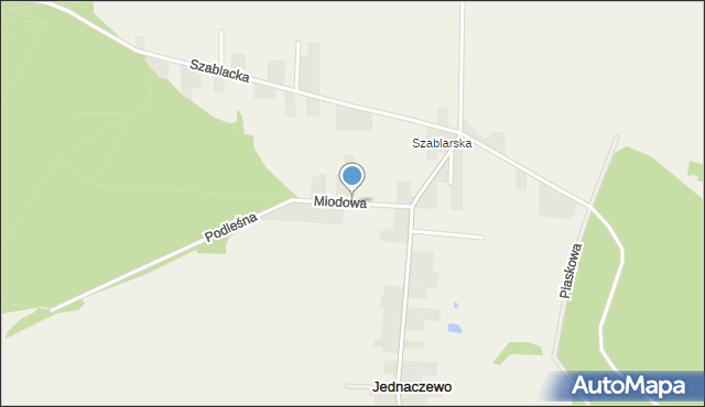 Jednaczewo, Miodowa, mapa Jednaczewo