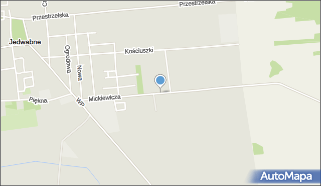 Jedwabne, Mickiewicza Adama, mapa Jedwabne