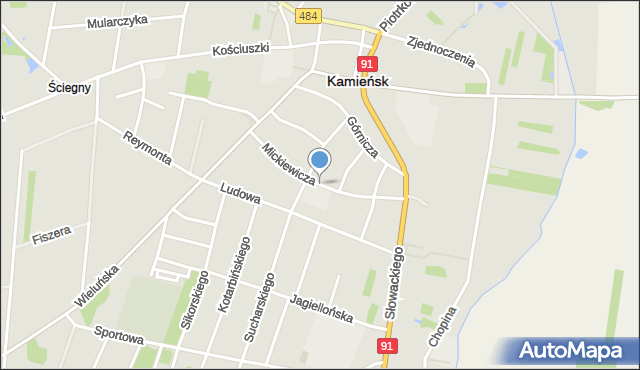 Kamieńsk, Mickiewicza Adama, mapa Kamieńsk