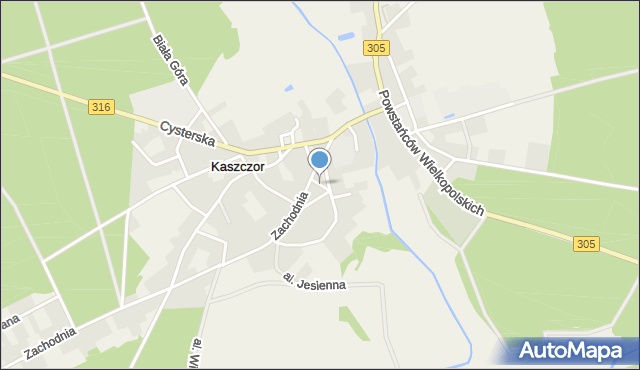 Kaszczor, Miodowa, mapa Kaszczor