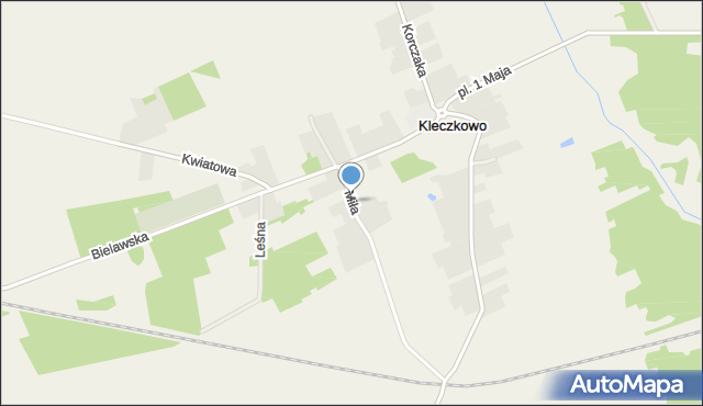 Kleczkowo, Miła, mapa Kleczkowo