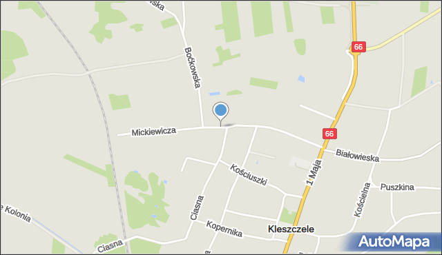 Kleszczele, Mickiewicza Adama, mapa Kleszczele